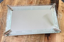 Vintage 1930s Art Deco Venetian etched mirror serving and vanity tray picture