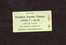 c1952 Vintage Stephen Foster Memorial White Springs Florida Ticket picture