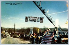 Iran Hostages Welcome Home New Windsor NY 1981 West Point Freedom Rd Postcard picture