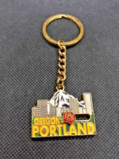 Vintage Portland Oregon Slider Rose Metal Keychain Rare picture