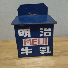 Meiji Milk Wooden Delivery Box Showa Retro Vintage Advertising Box From Japan picture