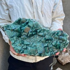 13.1lb NATURAL Green Cube FLUORITE Cluster Quartz Crystal Mineral Specimen picture