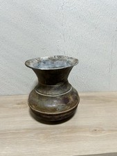Vintage Antique 1900s Brass Patina’d Spittoon Cuspidor 8” Tall picture