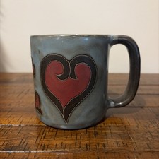 Mara Of Mexico Handmade Stoneware Pottery Lead Free 16 oz Mug Hearts Design picture