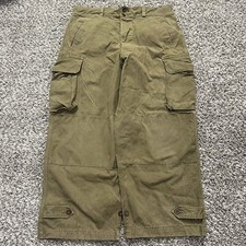 Vtg 1955 Rare Sz MEN 36x27 French MILITARY M47 FIELD Stenciled GREEN HBT Pants picture