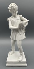 Augarten Wien Blanc de Chine Girl Holding Doll Vienna Porcelain Figurine Austria picture