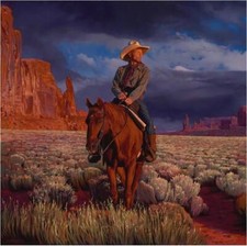 Oil Painting Cowboys at the top of the mountain On Canvas Handpainted Modern art picture