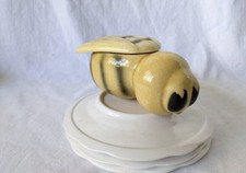 Vintage Yellow Black Honey Bee Honey Pot  with Lid Japan EUC picture