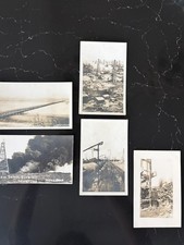 5 RPPC Burkburnett Texas Oil Boom 1918 1919 Fire Oil Wells Red River Kodak Shop picture