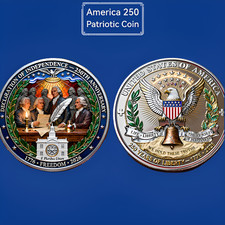 America 250 Patriotic Challenge Coin 1776-2026 Semiquincentennial Collectible picture