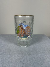 Vintage Amsterdam Netherlands Souvenir Beer Mug Glass Gold Rim Tankard picture