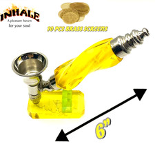 INHALE metal nickel party bowl tobacco smoking pipe w 10 brass screens picture