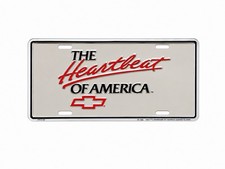 “The Heartbeat Of America Chevrolet” Novelty License Plate. Chrome Background. picture