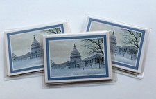 Vintage US Capitol Christmas Cards Holiday Winter Washington DC Richard Guy picture