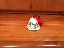 Vintage Galway Ireland ROYAL TARA Holly Berry MINI Bell Ornament Bone China picture