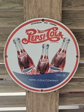 VINTAGE DRINK PEPSI-COLA  PORCELAIN SIGN 12