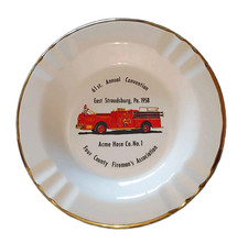 Vtg. Sabina 22K Rim Souvenir Pa. Ash Tray 7 3/4