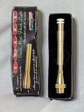 Vintage 1995 Swank Brass Mini Flashlight Gold Tone Pocket Light w/ Original Box  picture