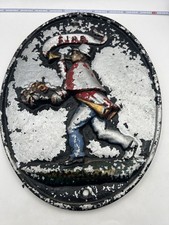 Vintage Associated Firemen Insurance Fire Mark Plaque Fireman Horn Baltimore picture
