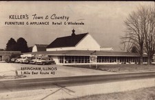 Effingham, IL Keller's Town & Country Furniture Store RPPC Postcard 1950s picture