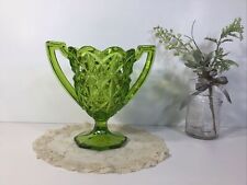 Vintage Indiana Glass~Loving Cup~Green Double Handled~FREE SHIPPING  picture