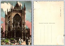 Continental Metz Cathedral Market Scene Postcard picture