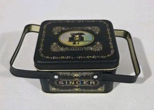 Singer Sewing Machine, Bristol Ware Co. Container Metal Tin Box, Black Handles picture