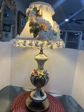 Hand painted, pristine, Large Capodimonte made in Italy lamp dolphin base picture