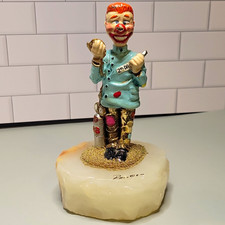 Ron Lee L-175 The Dentist Clown Figurine 1989 Signed 24K Gold Accents Onyx Base picture