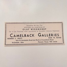 Camelback Galleries Herbert L. Pratt Olaf Wieghorst 1955 AZ Ad SAK1-M20 picture