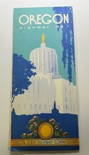 1954 Official Highway Map of Oregon Made USA Fair Condition Priced Low Ship Free picture