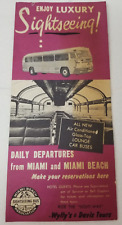 Miami Beach Sightseeing Bus Association Hobbyland Track Willy Davis Tours 1955 picture