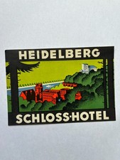 Vintage SCHLOSS HOTEL Decal Heidelberg, Germany 3 1/2 X 5 picture