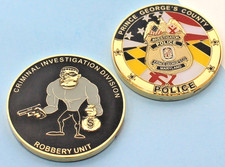 Prince George's Co Police Challenge Coin Robbery Unit CID picture