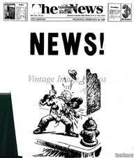 1949 News President Truman Daily Cartoon Biting Dog Press Vintage Photo 6x8 picture