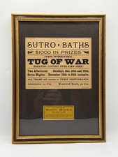 Sutro Baths Tug of War Ad & Admit One Ticket Framed San Francisco History picture