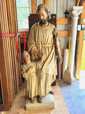 Exceptional Antique Church Statue Saint Joseph Christ Child Jesus Germany 60