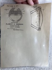 1917 Patent Sheet Albert Aszman Light Dimmer Inventor Rahway New Jersey Vintage picture