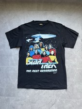 Vintage 1991 Star Trek The Next Generation Black Graphic T-Shirt picture