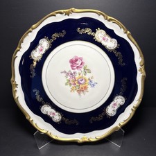 Vintage Reichenbach Fine China Echt Kobalt Large 11.5 Cake Flat Platter GDR picture