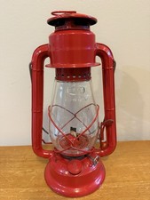 Vintage Dietz Junior No. 20 Kerosene Lantern Red Cold Blast Clear Glass Globe picture