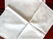 SEVEN (7) ANTIQUE FINEST DAMASK LINEN LARGE 21 X 22