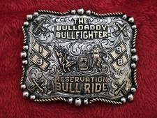 Bull Fighting Rodeo Champion☆1998☆X~TREME☆TROPHY BUCKLE☆Reservation Bulldaddy☆08 picture