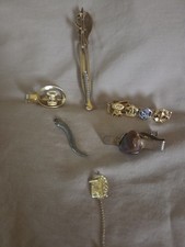 Vintage Mens Tie Clip Bar Lot 6pc Grange P of H 7th Degree Anson Sword Jasper picture