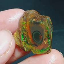 28 Ct Natural Ethiopian Welo Fire Opal Rough Gemstone 28x20x11mm picture