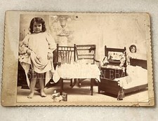 Antique Wonderful Cabinet Photo Of Girl Toys Dolls Raphael Tuck Paper Doll Bliss picture
