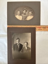 2 Antique Cabinet Card Photos of  SIBLINGS Victorian ~ Sepia ~ Ohio picture