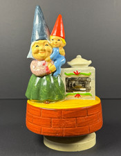 Vintage 1979 Gorham Unieboek Gnome Mother Child Stove Music Box picture