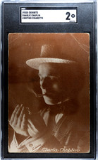 1920s Exhibits Charlie Chaplin Lighting Cigarette SGC 2 GOOD Vintage Movie Card picture