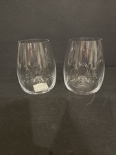 Waterford Crystal (2) Elegance Stemless Wine Glasses Contemporary Design - NEW picture